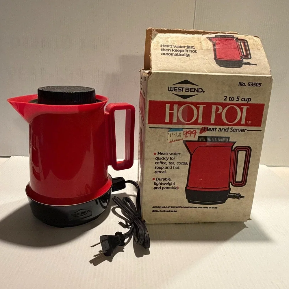 West‎ Bend Vintage Hot Pot 36 Oz  2-6 Cup Plug In NOS New Old Stock TESTED Tea